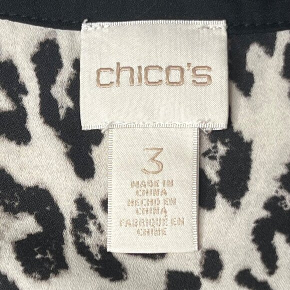 Chicos Leopard Print Cold Shoulder Top Size 3 (US 16/18 XL) Lightweight Stylish - Picture 8 of 12